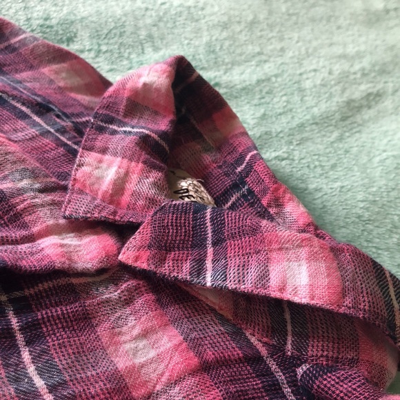 Pink Plaid Button up Shirt - Picture 6 of 6